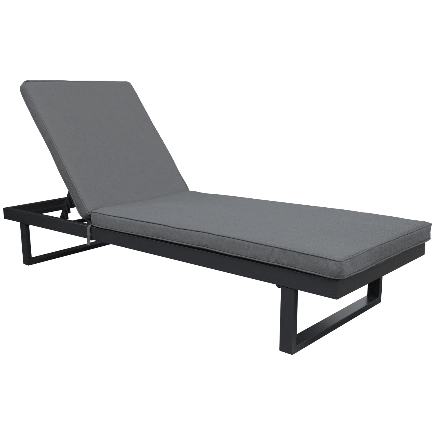 Espreguiçadeira de alumínio com almofada cinzenta PALOMINOS