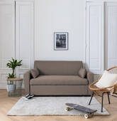 Sofá-cama 2 lugares em taupe