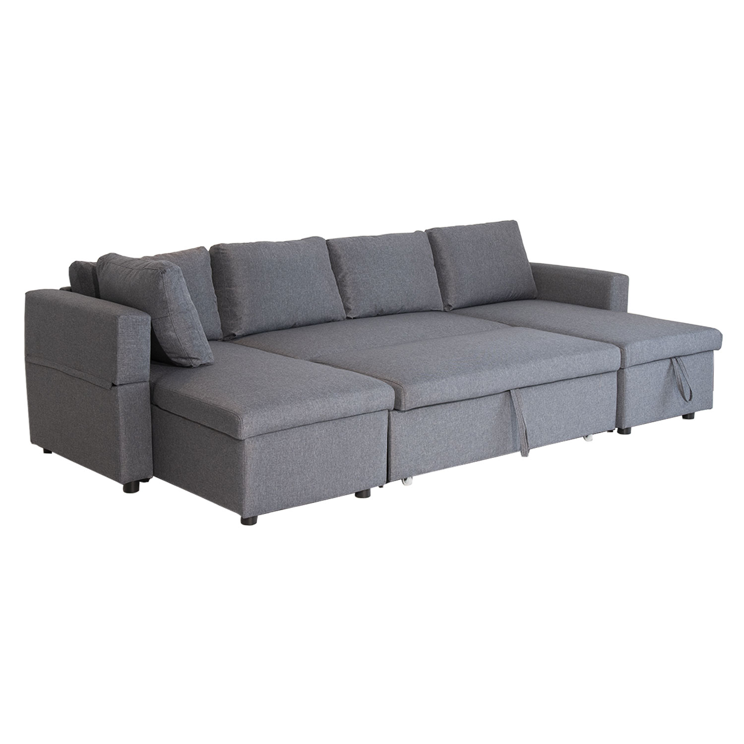 Panorama-Schlafsofa SCOTTT 4-Sitzer grau meliert