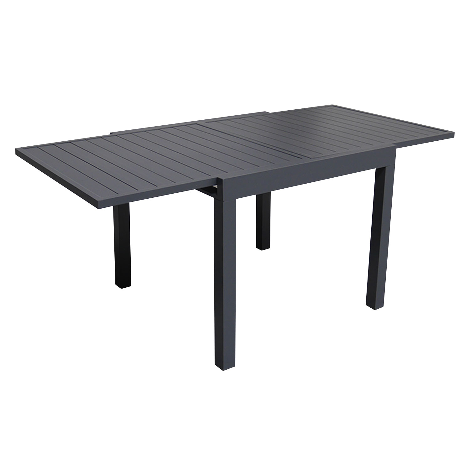 Salon de jardin VENEZIA extensible 90/180 en aluminium anthracite - 8 places