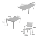 VENEZIA Set di mobili da giardino allungabili 180/300 in textilene grigio 10 posti - alluminio antracite