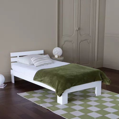 Lit en bois avec tête de...