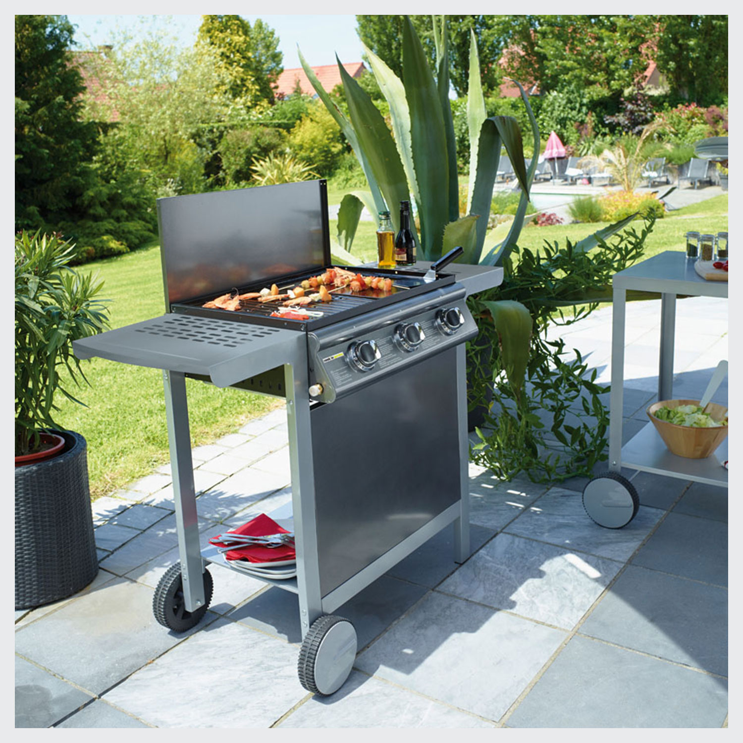 Cook'in Garden - Barbecue au gaz PUERTA LUNA - 3 brûleurs 10,5kW