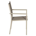 Lot de 6 chaises en aluminium taupe - textilène taupe