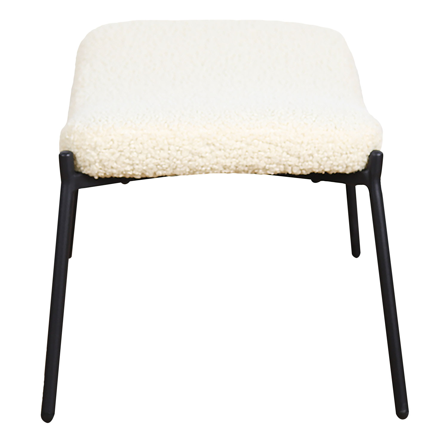 Fauteuil en tissu bouclette écru avec repose-pieds EIRA