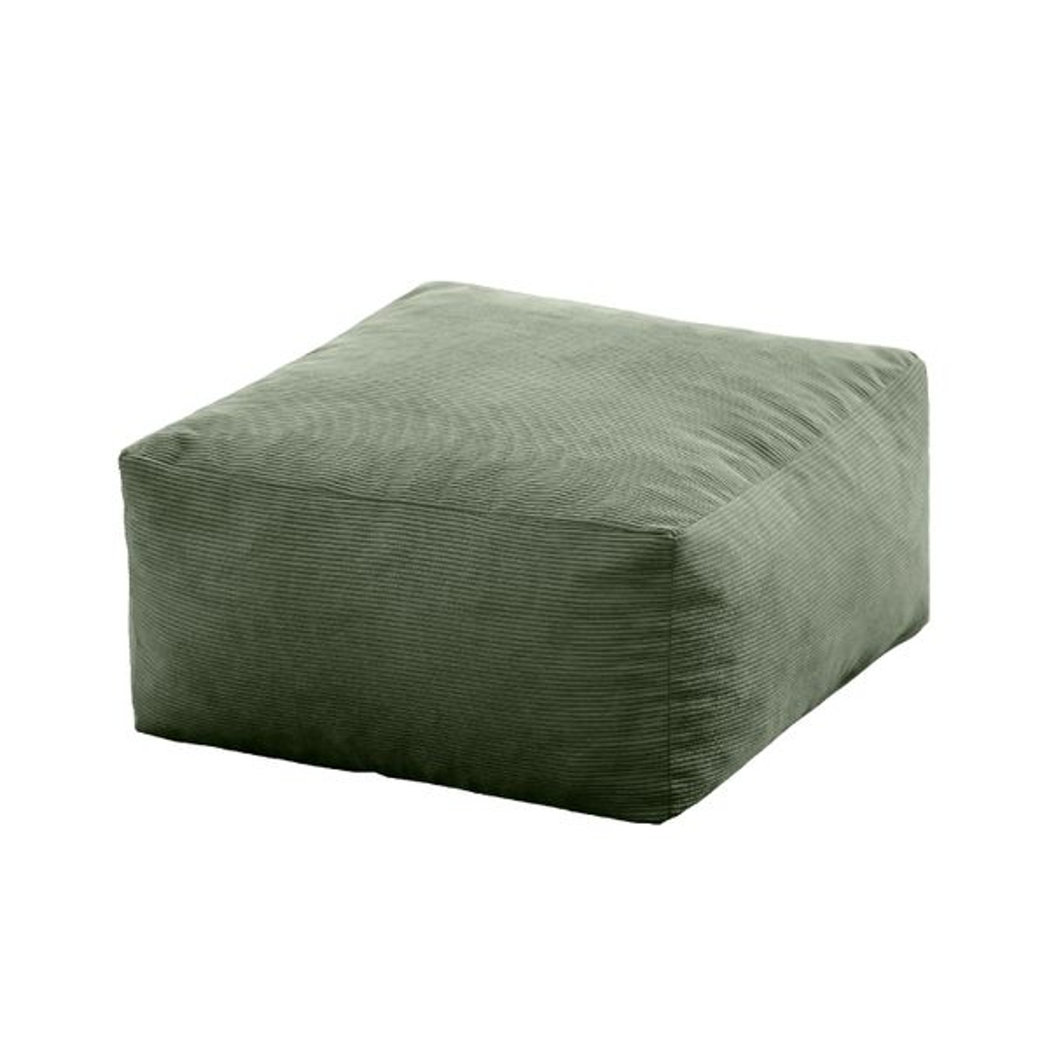 Puff de pana verde desierto cuadrado 50x50cm