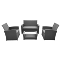 Set di mobili da giardino in resina intrecciata COMINO grigio 4 posti - cuscini grigi