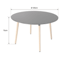 Ronde tafel 120cm zwart MARTHA