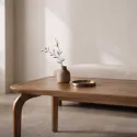Mesa de centro em madeira maciça de manga tingida escura 100cm