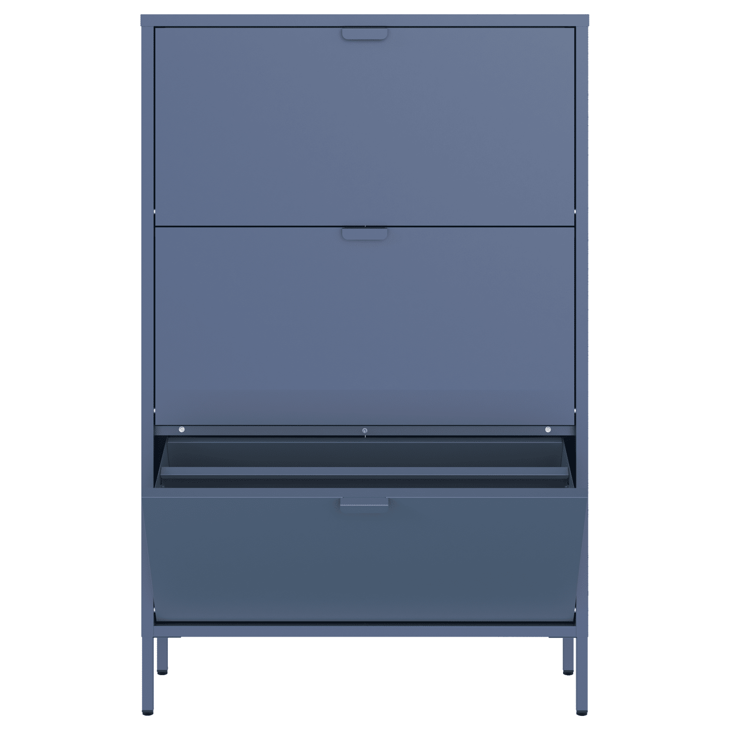 Mueble zapatero MARION 3 puertas metal gris azulado