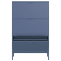 Mueble zapatero MARION 3 puertas metal gris azulado