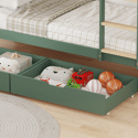 Kinderstapelbed 190x90cm groen met laden AMBER
