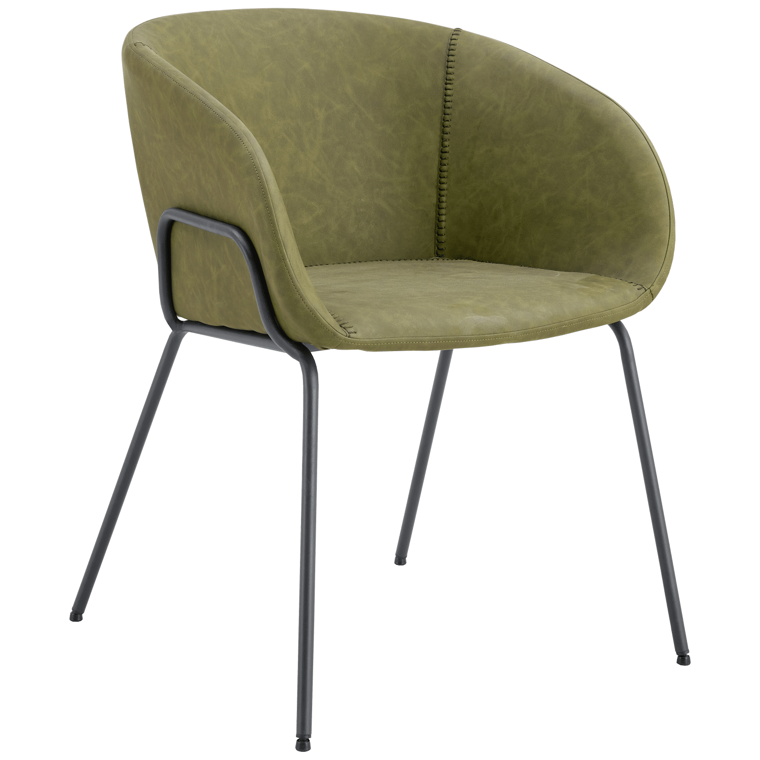 Lot de 2 fauteuils en simili vert ANDRÉ