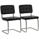 Lot de 2 chaises cantilever en simili noir MARIA