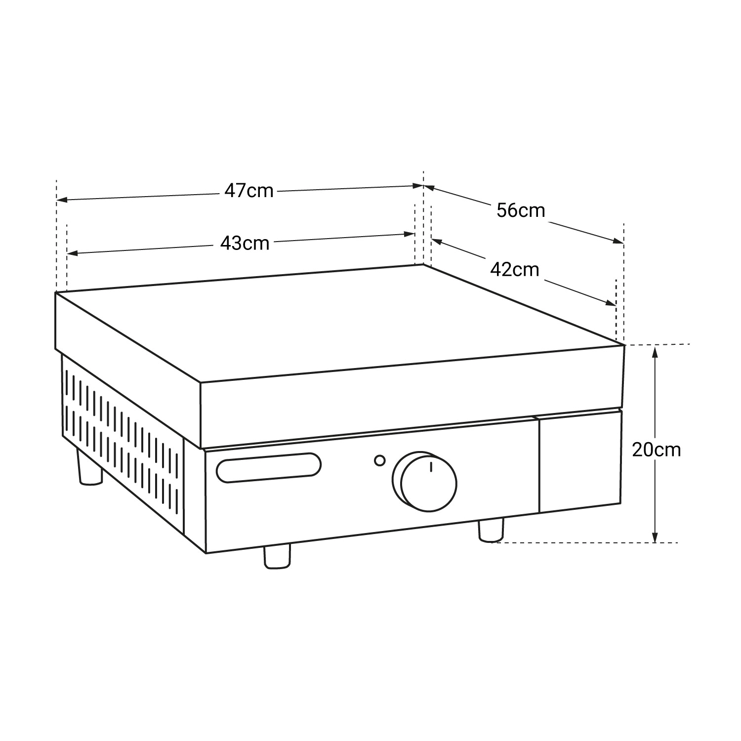 Cook'in Garden - Elektrische Plancha + Haube Gusseisen FINESTA - 2,5kW