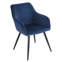 Silla vintage de terciopelo azul GISELE 