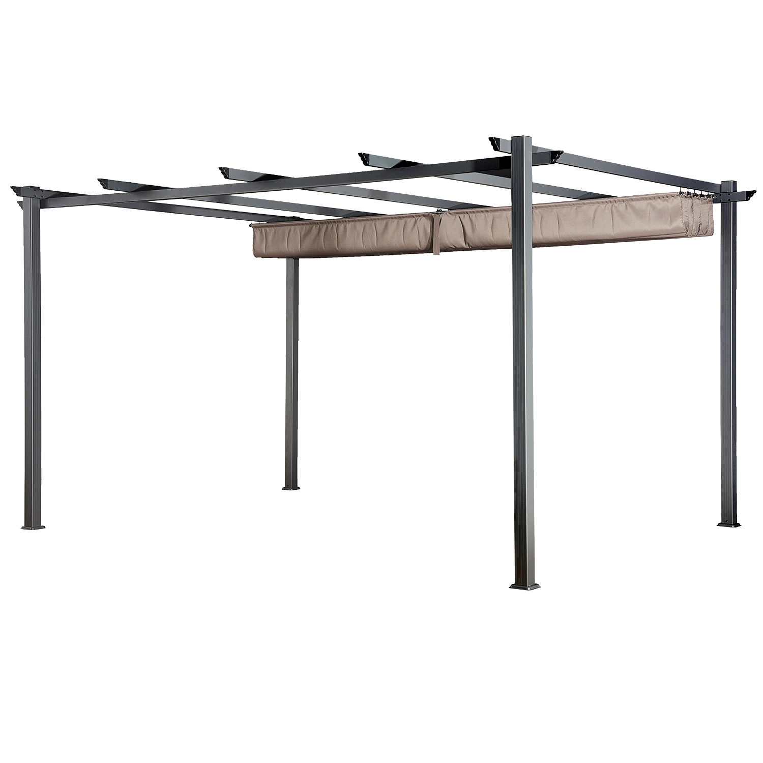 Vrijstaande pergola 3 × 4m CASSIS taupe - aluminium structuur