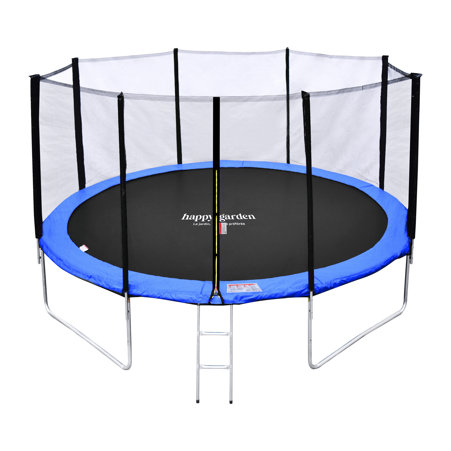 Pack Premium Trampoline 370cm réversible vert / bleu PERTH + filet, échelle, bâche et kit d'ancrage