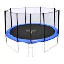 Pack Premium Trampoline 370cm réversible vert / bleu PERTH + filet, échelle, bâche et kit d'ancrage