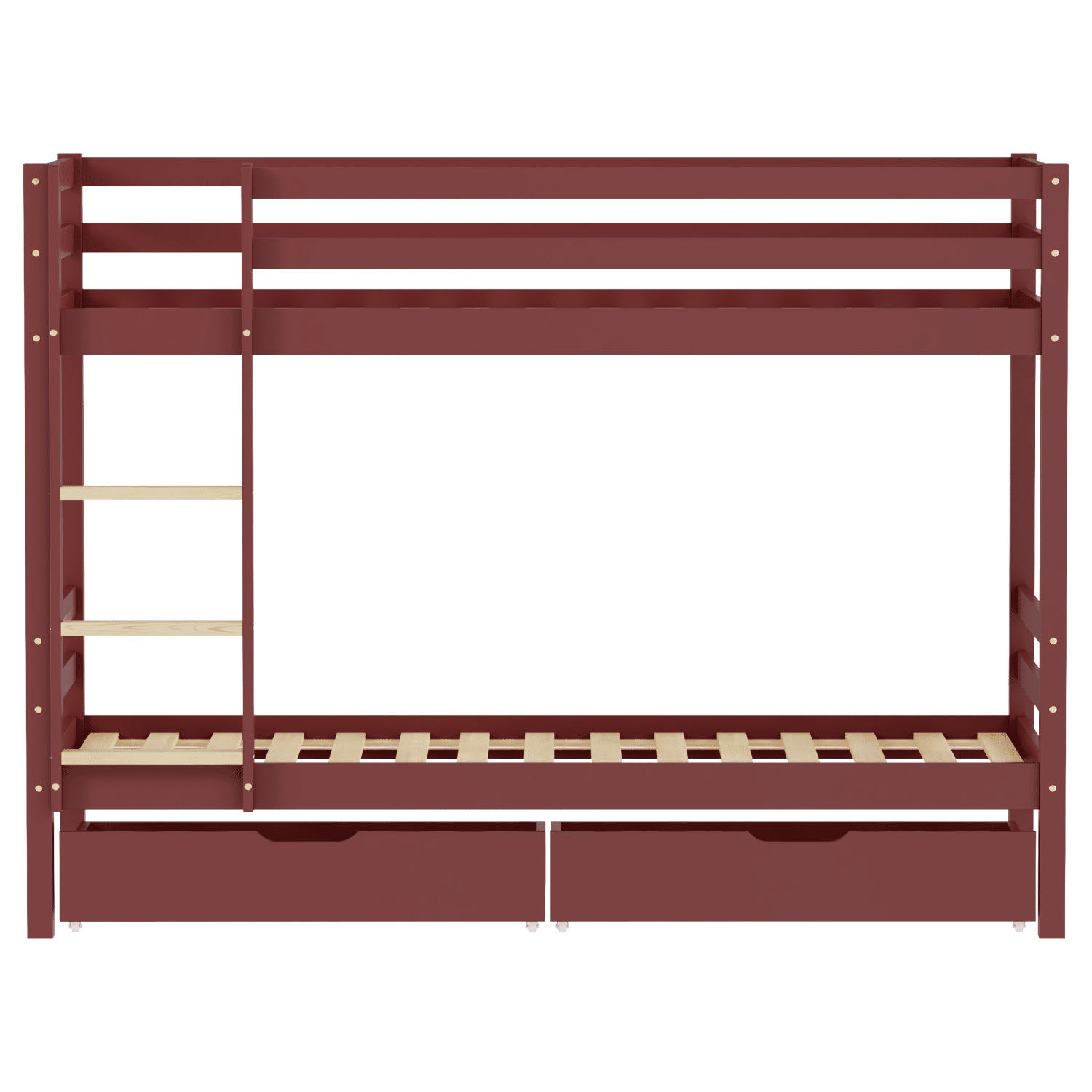 Kinderstapelbed 190x90cm terracotta met laden