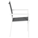 Lot de 8 chaises rembourrées en aluminium blanc - textilène gris