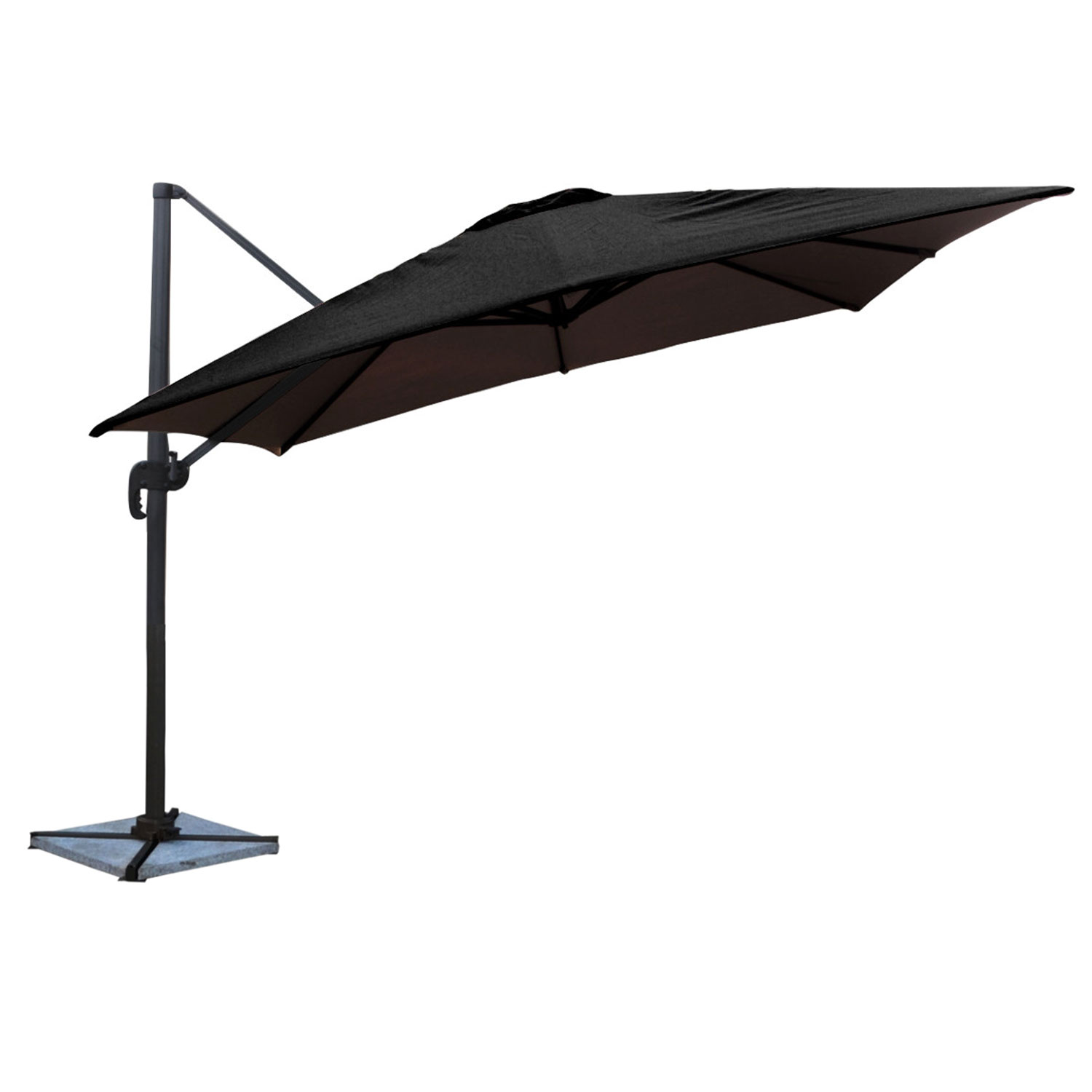 Parasol déporté MOLOKAI carré 3x3m noir