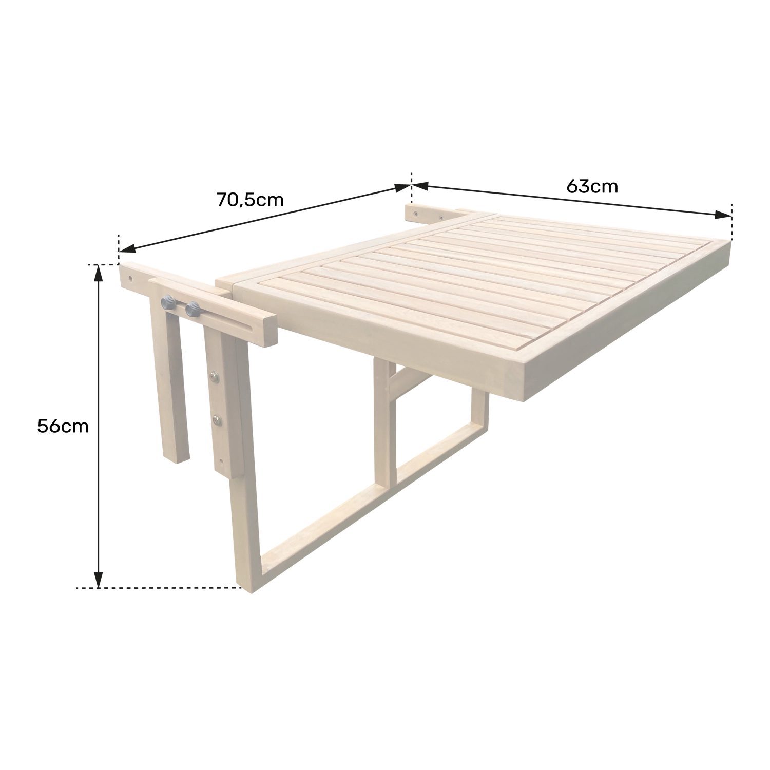 Table de balcon rabattable en acacia SUMBA