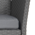Gartenmöbel CORDOUE aus grauem Harzgeflecht, 4 Sitzplätze - graue Kissen
