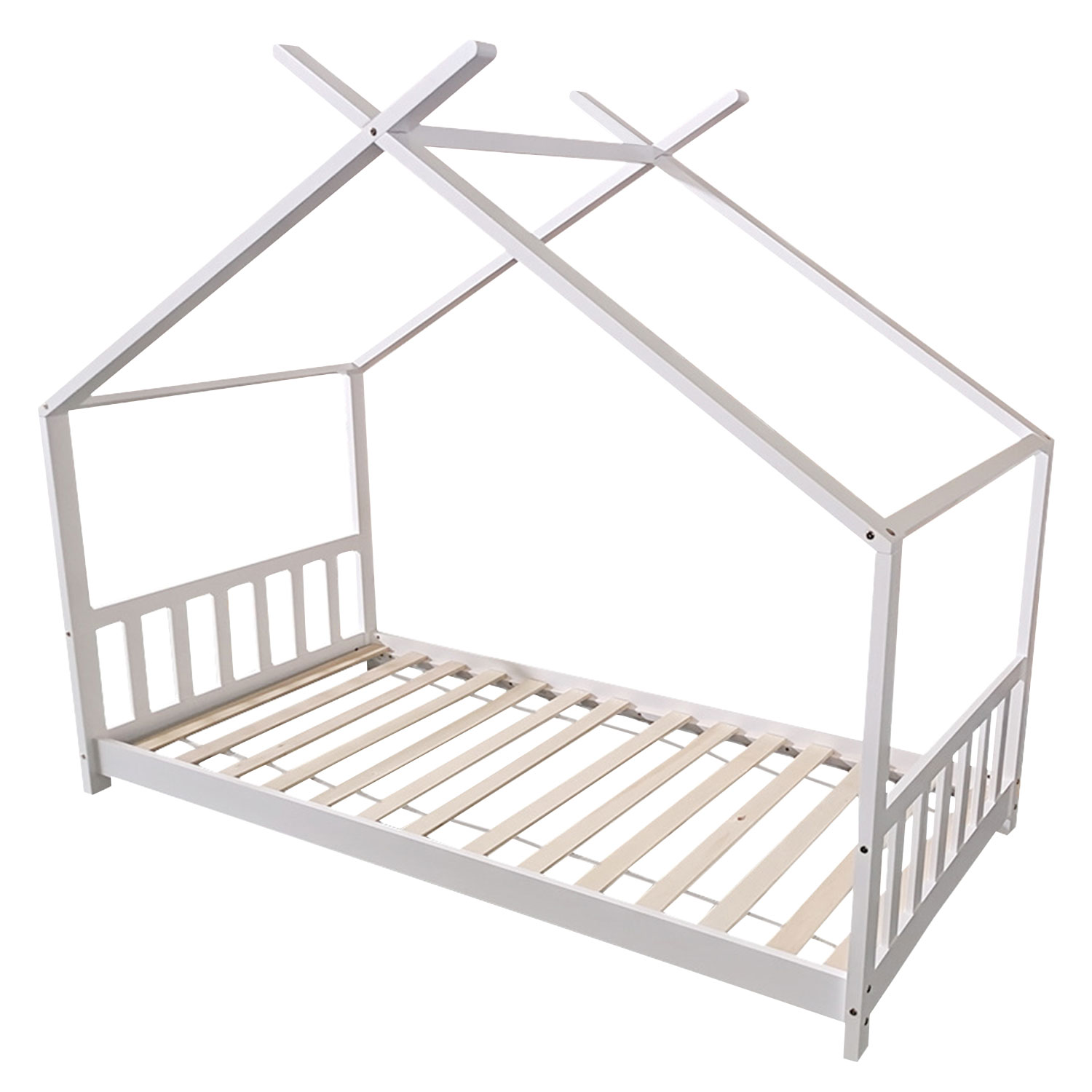 Lit cabane pour enfant 190x90cm blanc GASPARD