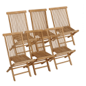 Set van 6 LOMBOK teakhouten tuinstoelen