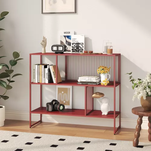 Estantería de metal rojo...