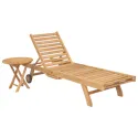 Set di lettini e tavolini pieghevoli in teak