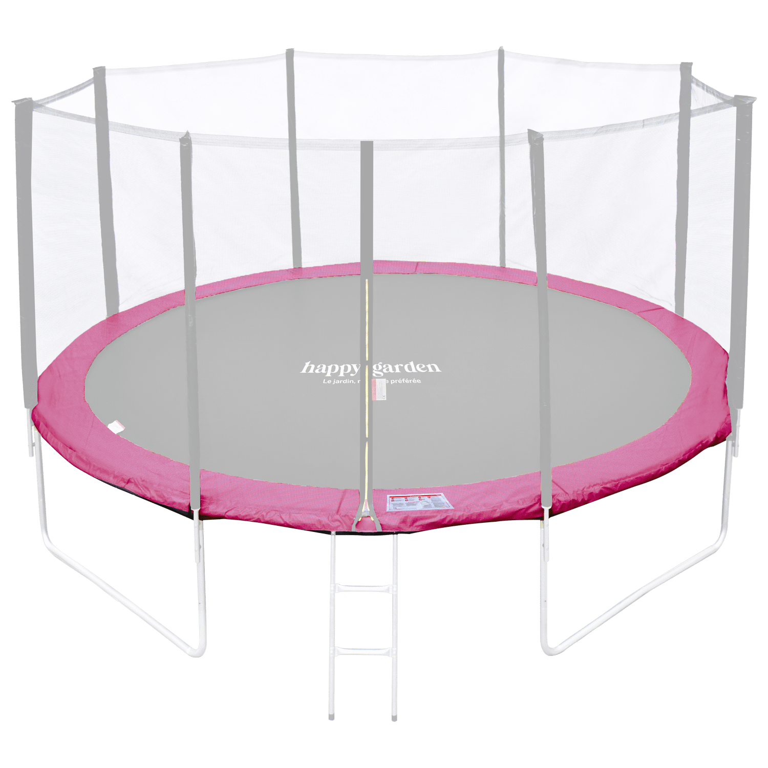 Matelas de protection réversible pour trampoline Ø370cm PERTH - gris/rose