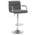 Lot de 2 tabourets de bar gris avec accoudoirs - Happy Garden