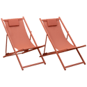 Set van 2 CYPRUS stoelen - terracotta textilene/terracotta structuur