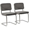 Set van 2 sledestoelen MARIA grijs corduroy