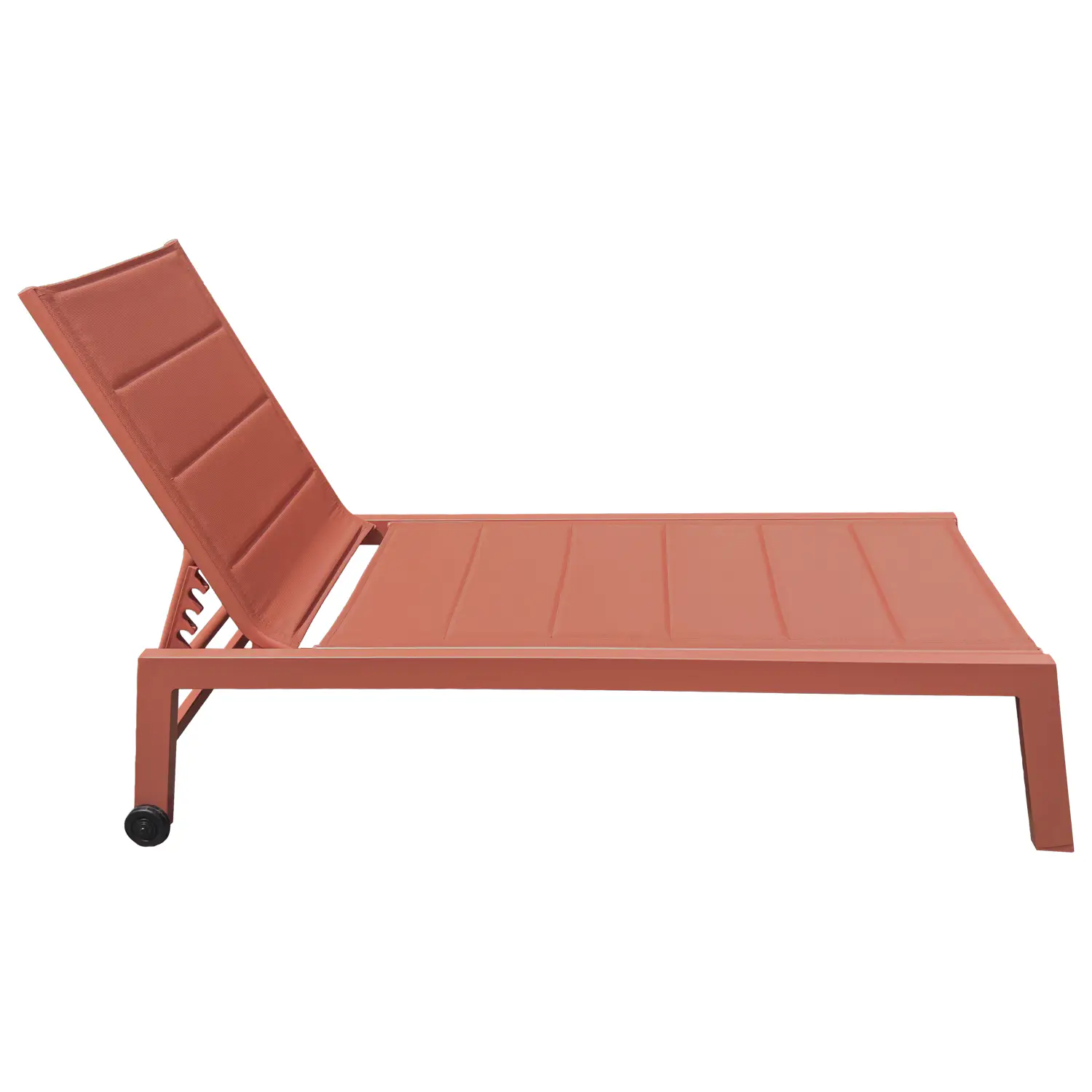 Bain de soleil en textilène terracotta - aluminium terracotta