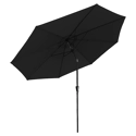 Parasol droit HAPUNA rond 3,30m de diamètre noir