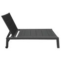 Bain de soleil en textilène noir - aluminium gris anthracite
