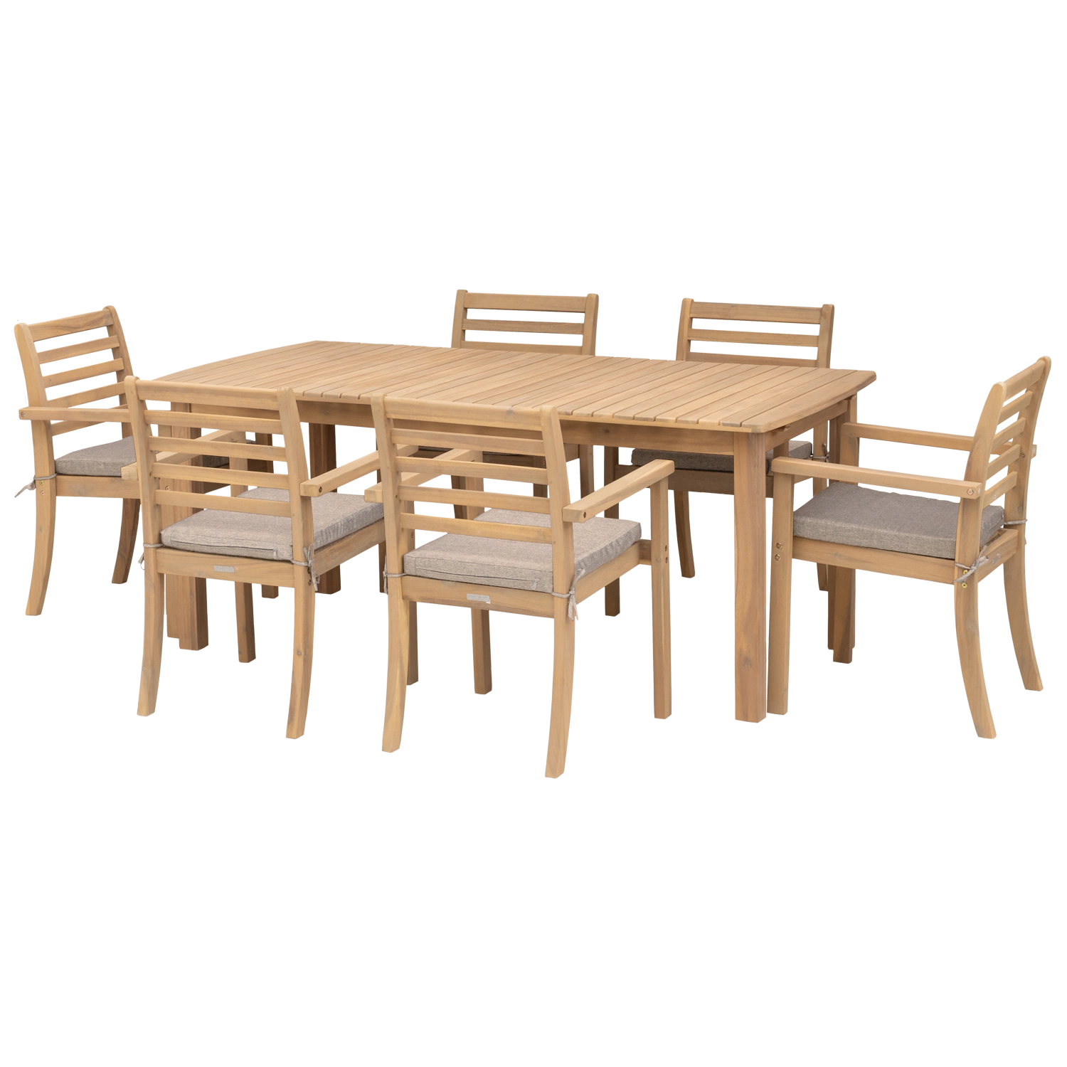Uitschuifbare tuinset 180/240cm PADAR in acaciahout 8 zits - zandkussens