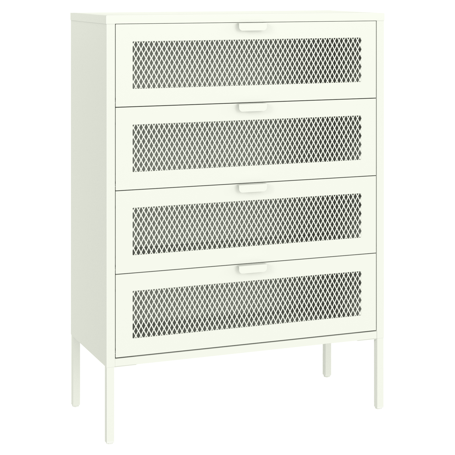Mueble zapatero EMMA 4 puertas metal blanco