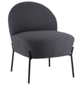 Fauteuil en tissu boucle gris