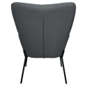 Sillón de tejido bouclé tela gris con reposapiés EIRA