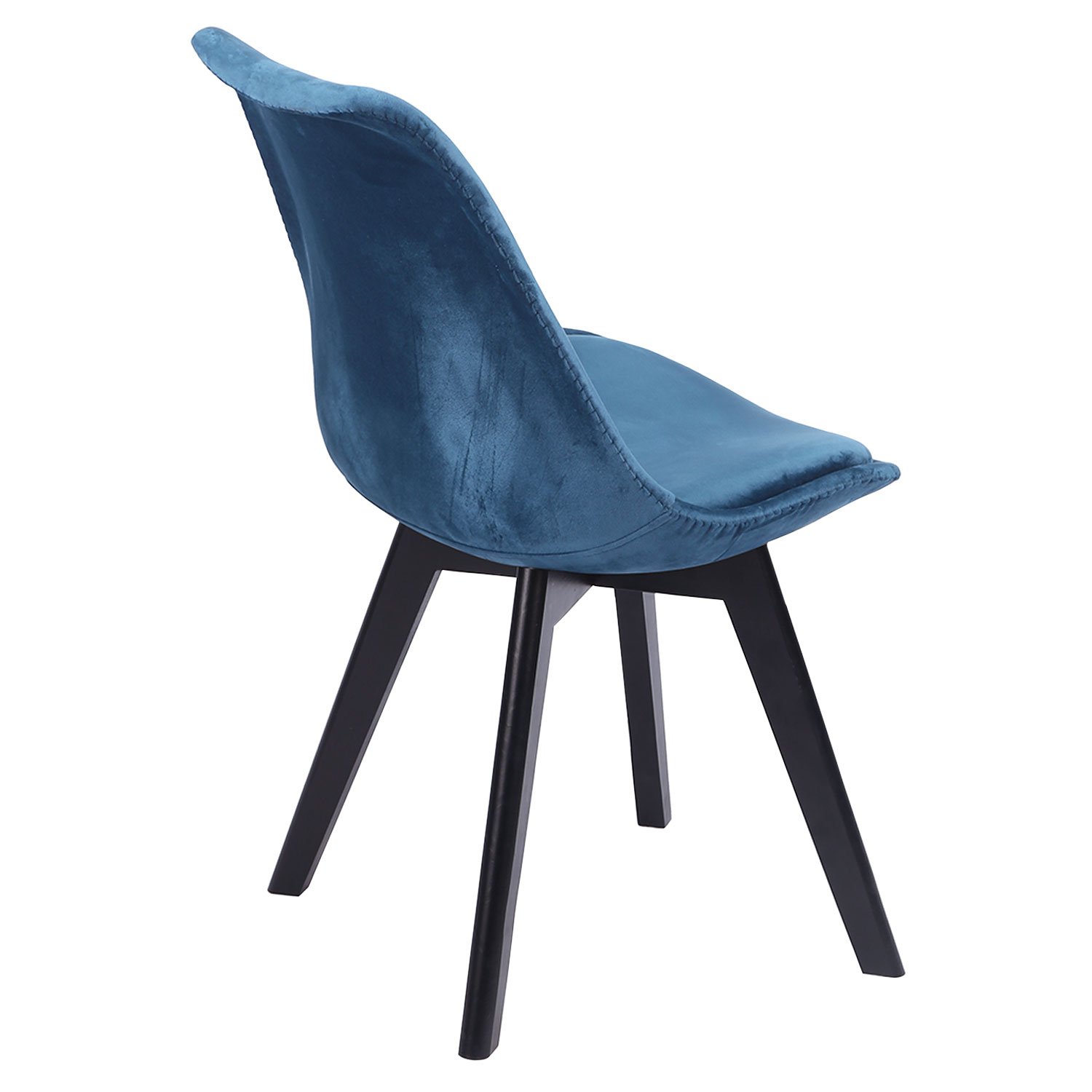 Set van 2 blauwe NORA fluwelen stoelen met kussen