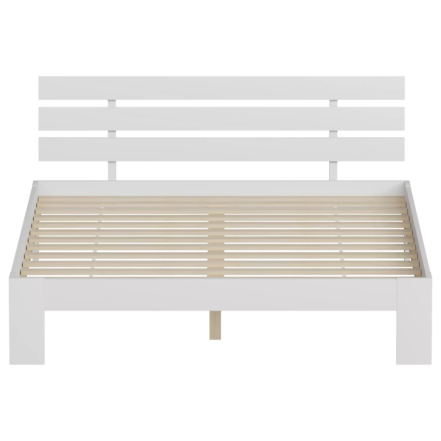 Houten bed met hoofdbord 140x200cm wit FINN