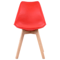 Pack de 2 sillas escandinavas color rojo con cojín - Happy Garden
