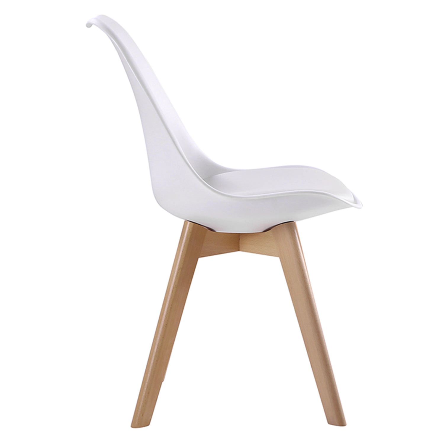 PIA rechthoekige tafel 120cm en 4 NORA stoelen wit