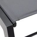 Set di 2 lettini BARBADOS in textilene grigio e tavolino - alluminio grigio antracite
