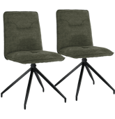 Lot de 2 chaises en tissu vert