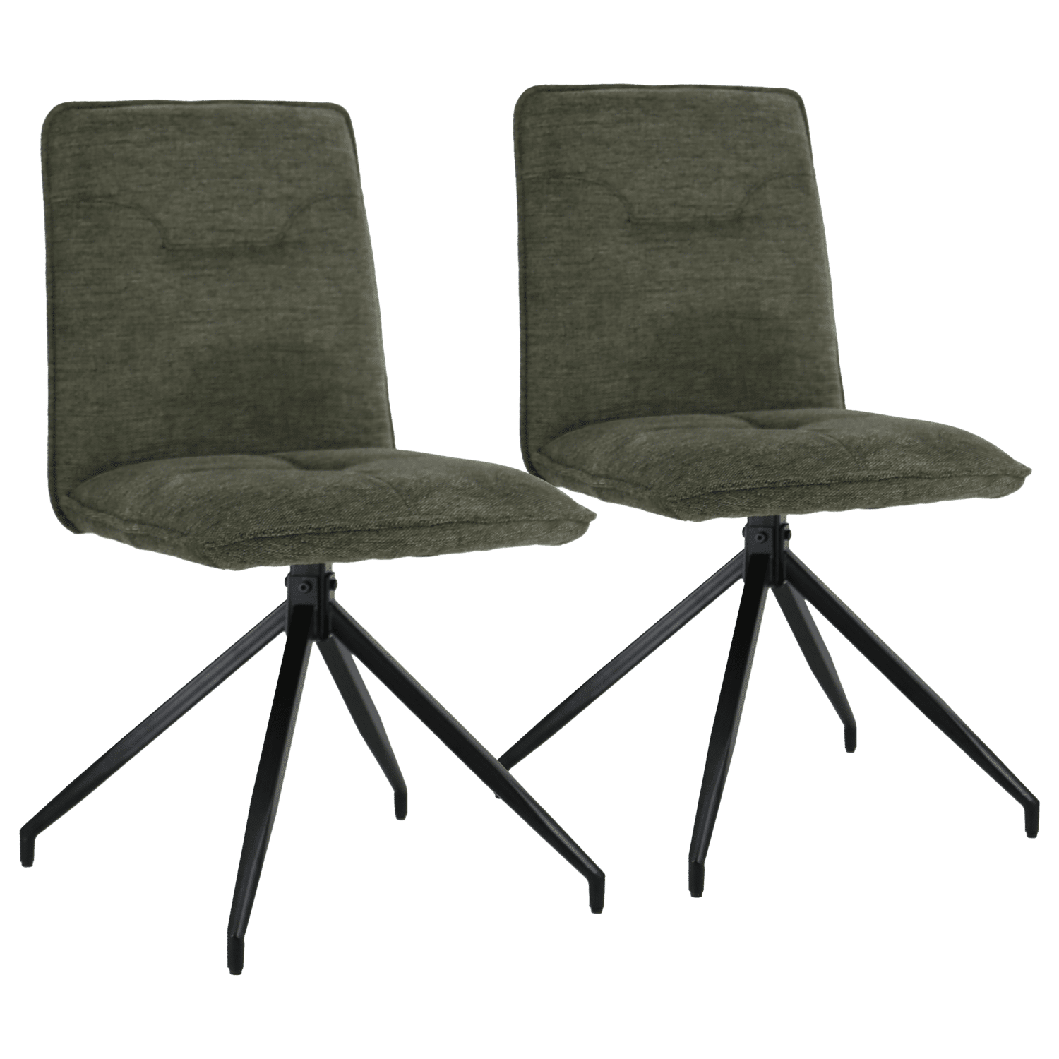 Set van 2 AREN groene stoffen stoelen